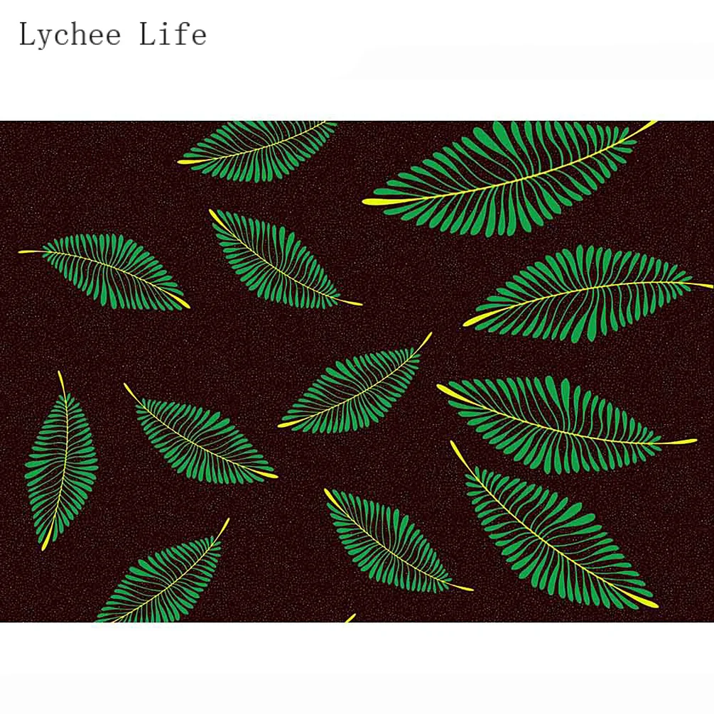 Lychee Life 3 ярдов/партия черный цвет лист настоящий воск ткань хлопок Африканский принт ткань для свадебного платья Diy ремесла