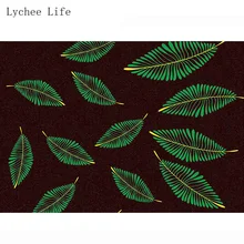 Lychee Life 3 ярдов/партия черный цвет лист настоящий воск ткань хлопок Африканский принт ткань для свадебного платья Diy ремесла