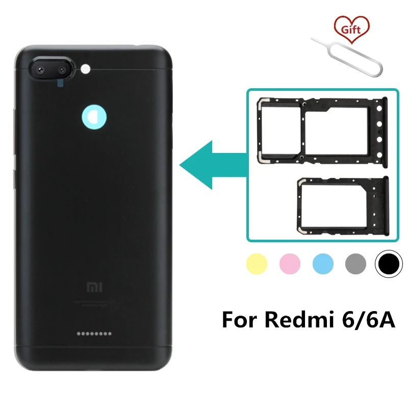 Per Xiaomi Redmi 6/6A Dual SIM Supporto del Vassoio Della Carta Per Xiaomi  Redmi6 Redmi6A Micro-SD/TF slot Per scheda Adattatore di Riparazione Pezzi  di Ricambio _ - AliExpress Mobile