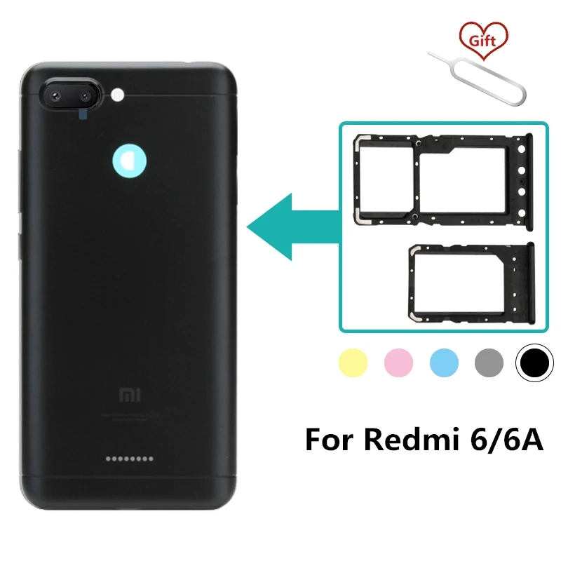 Для Xiaomi Redmi 6/6A двойной лоток для sim карты держатель Redmi6 Redmi6A Micro SD/TF слот адаптер