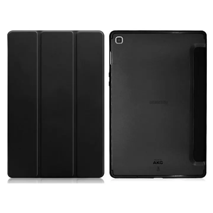 Черный Чехол-книжка для планшета, кожаный чехол для samsung Tab S5e 10,5 чехол, прозрачная задняя крышка для samsung Galaxy Tap S 5E чехол T720 T750 - Цвет: Черный