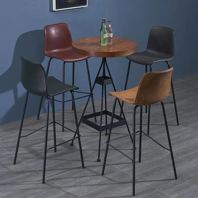 Барный стул ins сетчатый красный дизайнерский скандинавский кованый железный