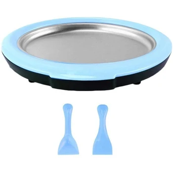 

Rolled Ice Cream Maker - Instant Ice Cream Maker Pan with 2 Spatulas, Round Sweet Spot Ice Cream Maker for Kids Blue
