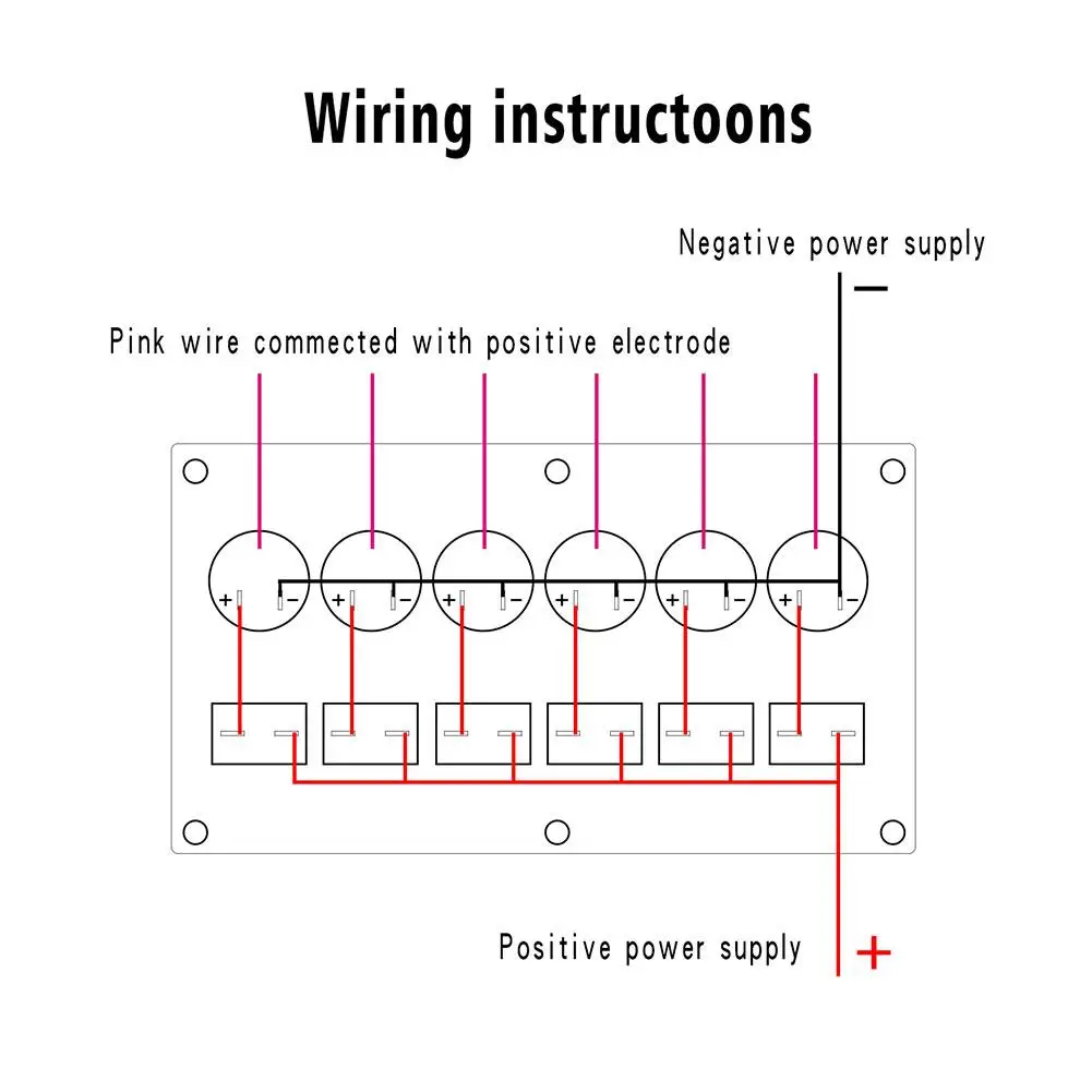 12 V/24 V Автомобильный светодиодный Сенсорный экран Панель Водонепроницаемый сенсорный Управление Панель коробка с 6 позиционный переключатель для RV автомобили судов