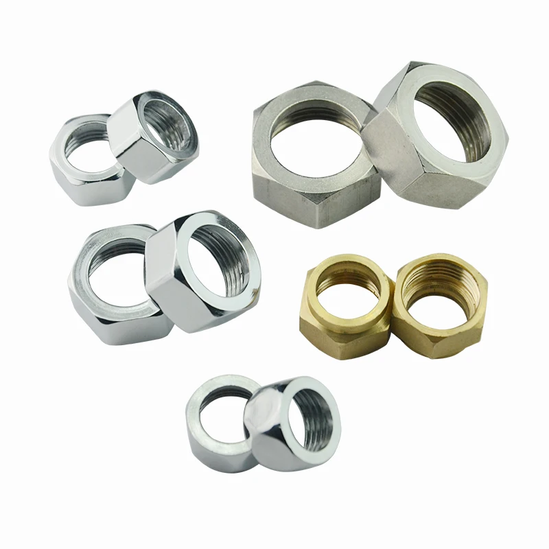 2pcs 304 Stainless Steel hex lock nut set 16mm Gas pipe joint