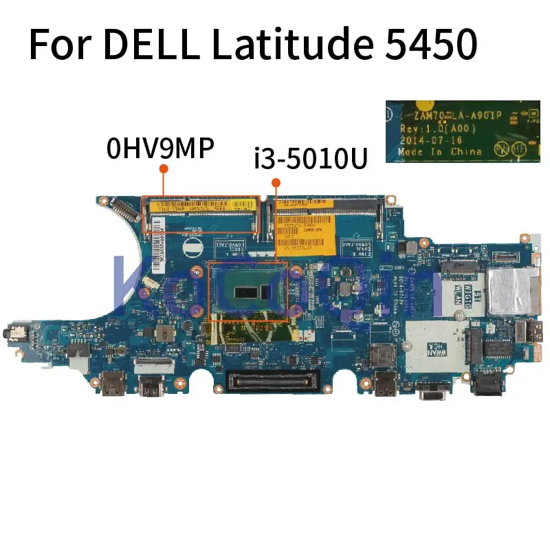 Материнская плата для ноутбука KoCoQin DELL Latitude 5450 i3 5010U 0HV9MP CN SR23Z DDR3 материнская