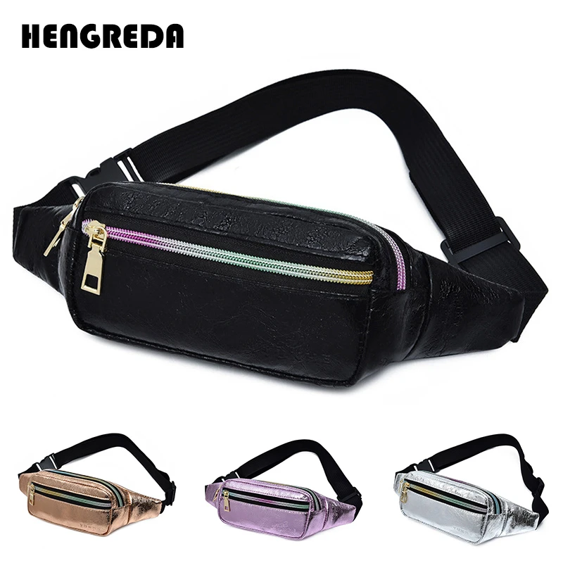 Riñonera holográfica láser para mujer y bolso de cintura brillante y delgada, a la moda, de viaje, para tarjetas de teléfono móvil, novedad de 2019|Riñoneras| - AliExpress