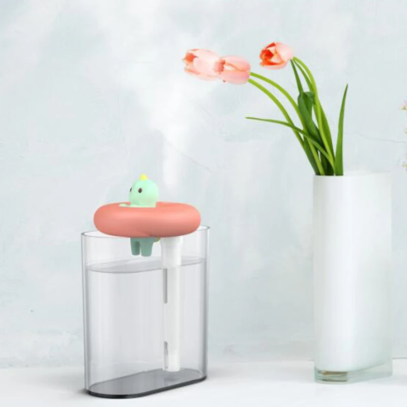 

Home Appliances USB Humidifier Swimming Ring Cute Pet Ultrasonic Cool Mist Aroma Air Oil Diffuser Romantic Color LED Lamp
