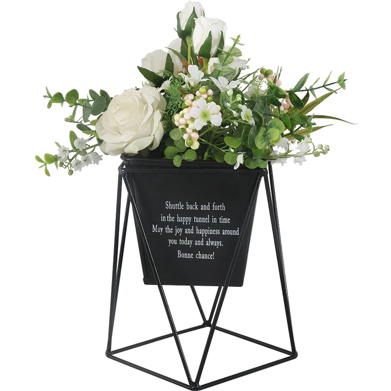 Декоративные вазы для цветов, скандинавский металлический цветочный горшок, геометрический Террариум, ваза для украшения интерьера, украшения, аксессуары, Современный Железный