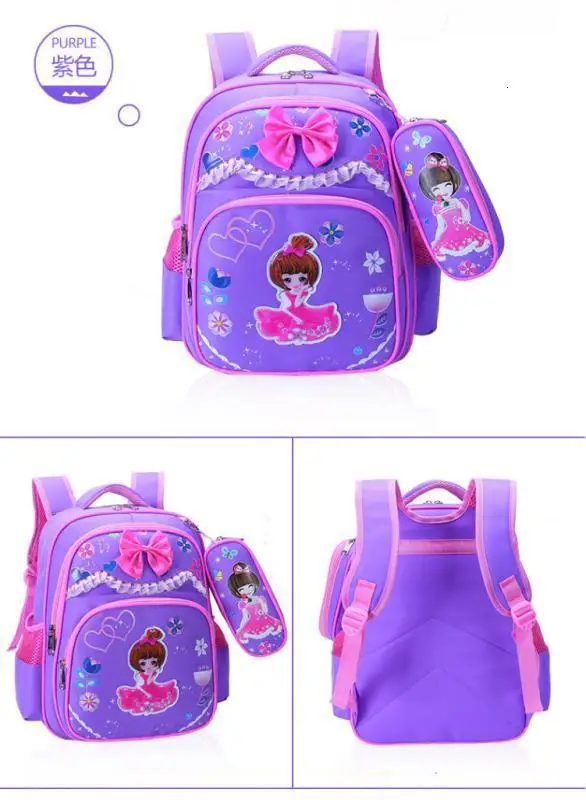 backpcak School bags Girls Primary Backpack Kids Orthopedic school Children princess schoolbags kids mochilas escolar infantil