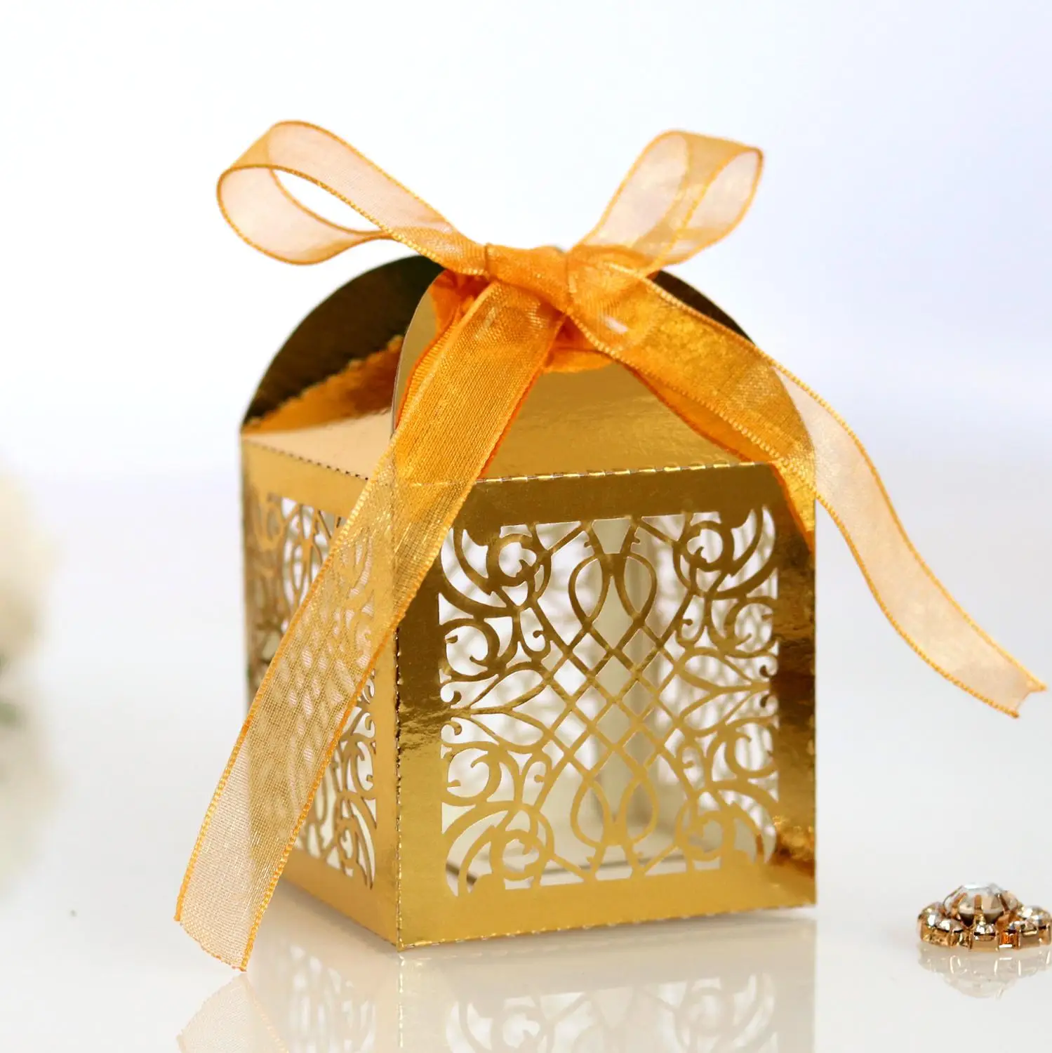 50pcs Fancy Hollow Laser Cutting Candy Box Birthday Wedding Favors Ferrero Gifts For Party Decoration Supplies Bag | Дом и сад