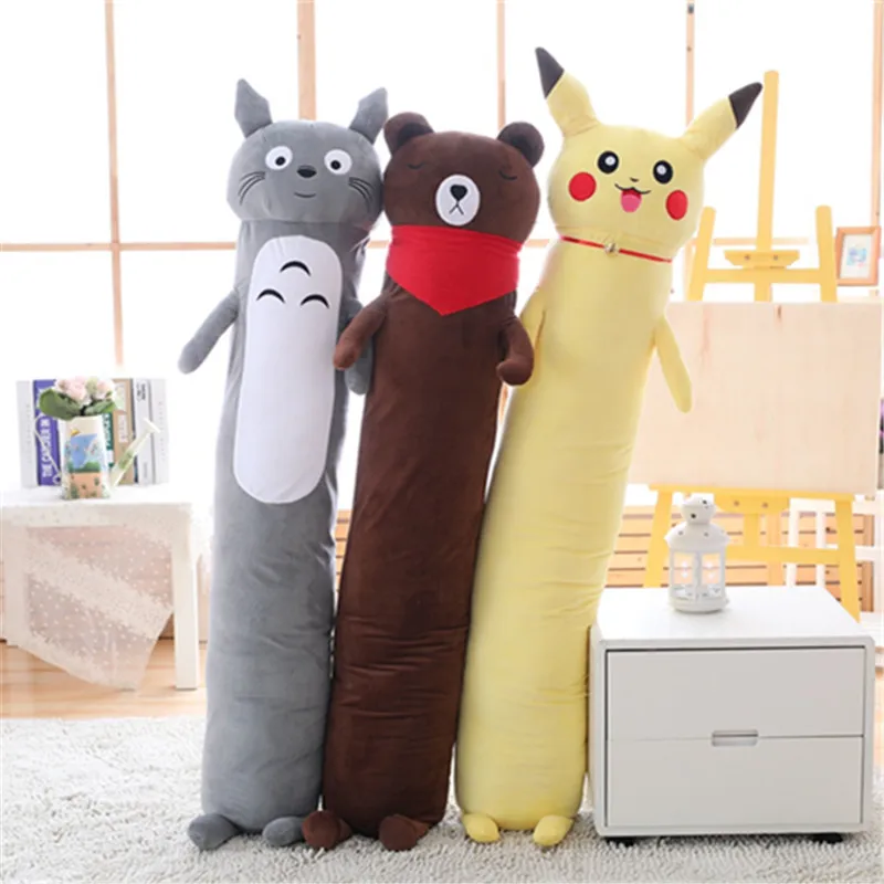 Explosion style removable plush toy long pillow cartoon anime pillow Pikachu Totoro brown bear cylindrical pillow sofa cushion