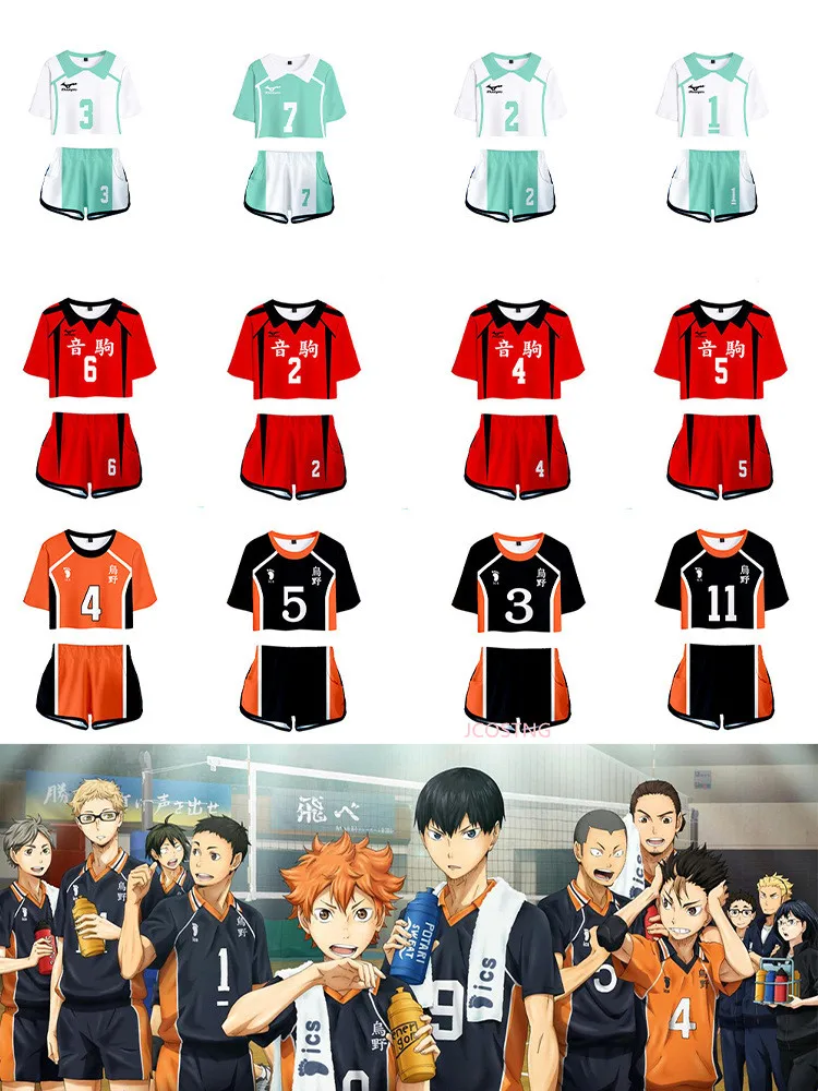Женский костюм для косплея Аниме Haikyuu соревнований шорты с коротким рукавом и