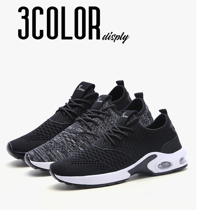 HUCDML новые воздушные подушки подошвы из ПУ кроссовки мужские Flyknit мужская обувь повседневная Tenis Masculino Adulto поддержка прямой доставки