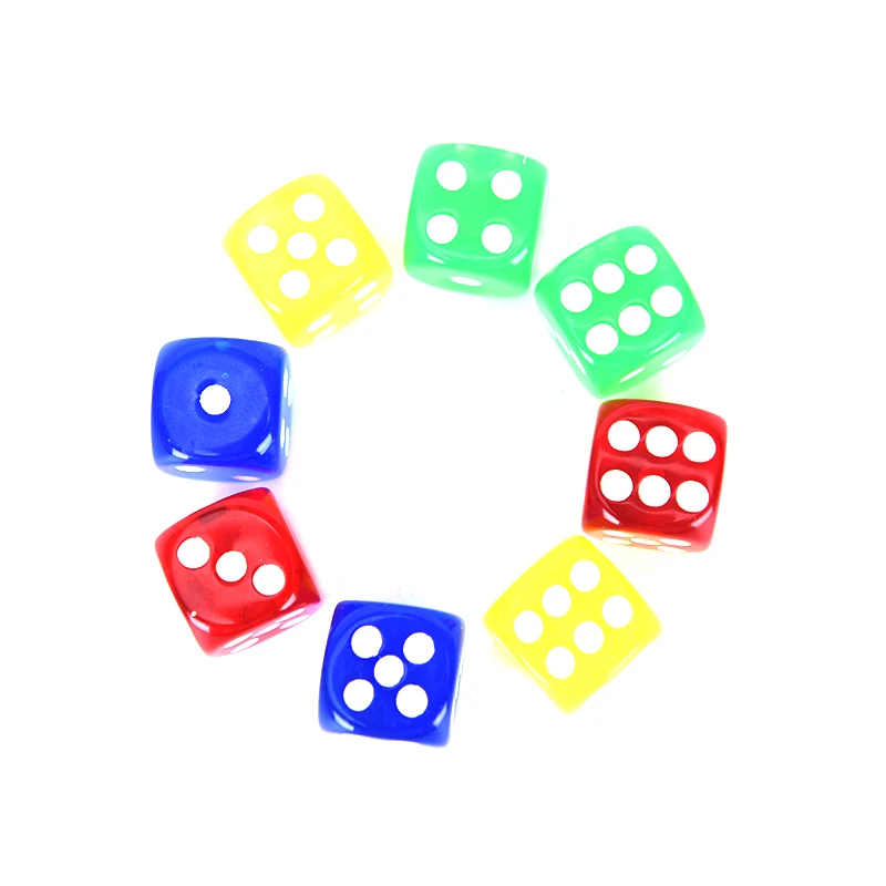 

NEW Acrylic Dice 16MM Rounded Corners Playing Party Dices Four-Color Transparent Dice (Blue, Green, Yellow, Red All 6) 24Pcs/set