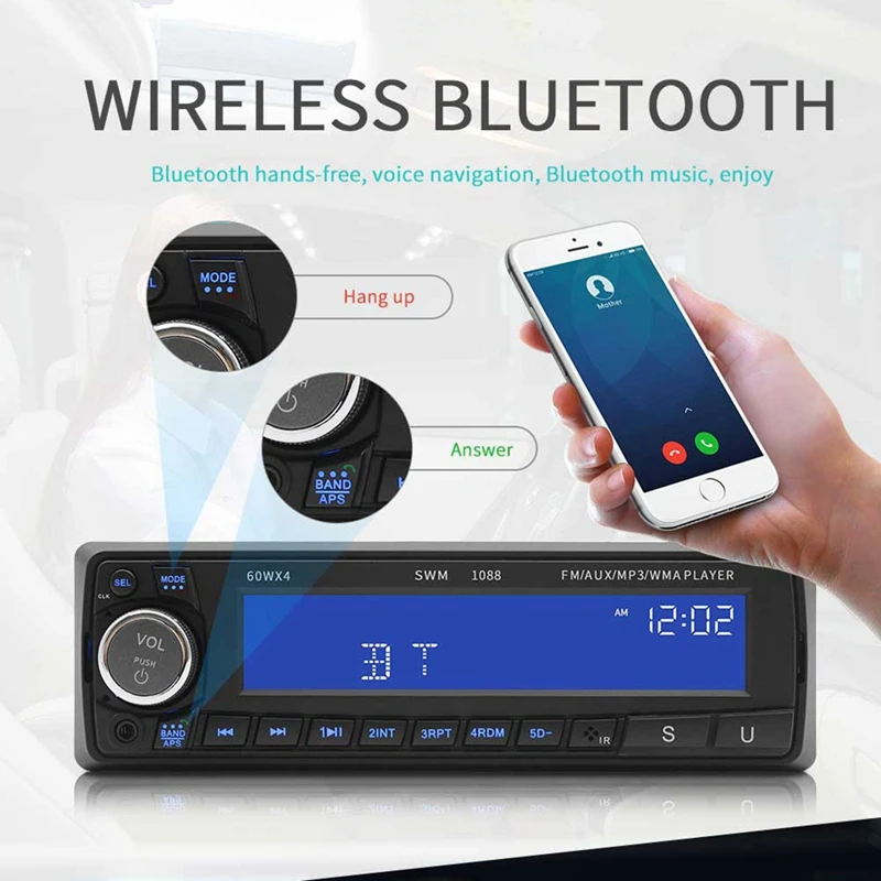 Bluetooth автомобильный Радио MP3-плеер Стерео Usb Aux автомобильный стерео аудио Su-1088