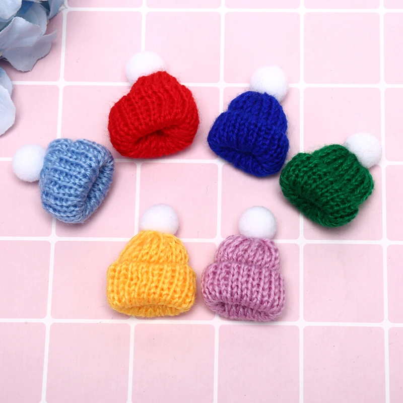 10 шт./лот шерстяная пряжа вязание мини-шляпы кепки Красочные DIY ремесло изготовления подвески ювелирные изделия