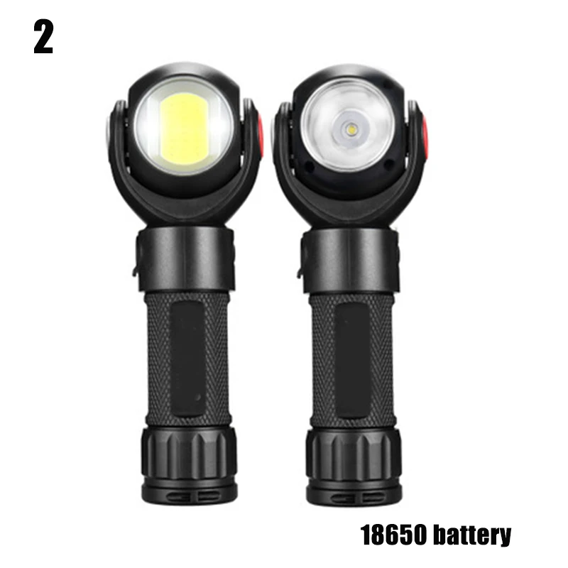 2-18650 battery Высокое качество 360 градусов вращающийся магнит светодиодный USB фонарик с зарядкой фонарь рабочий светильник для наружного светильник ing I88#1 - Испускаемый цвет: 2-18650 battery