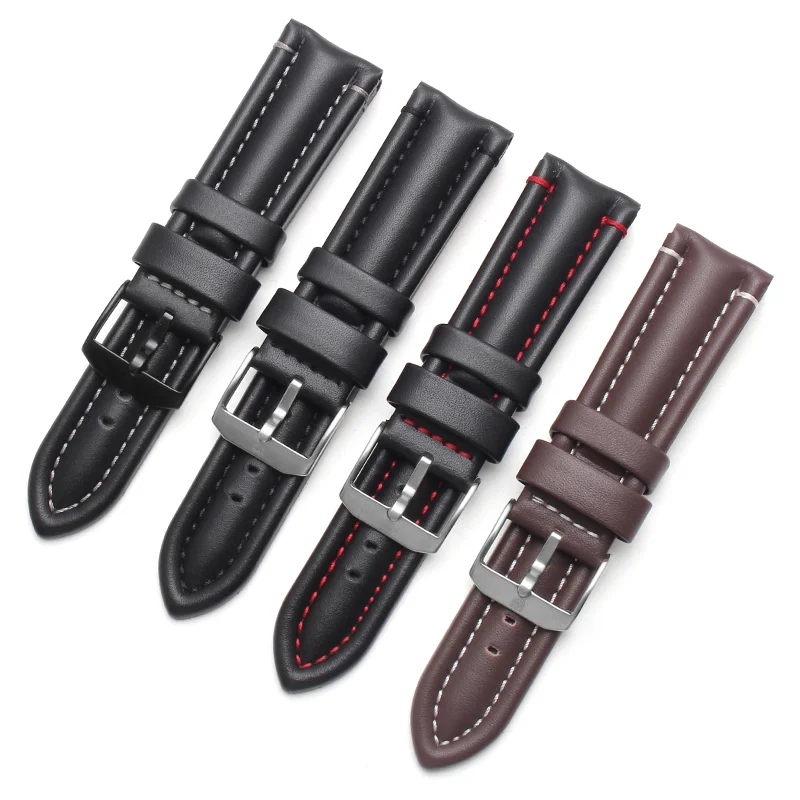 Ремешок для мужских часов BRETA из натуральной кожи 24 мм 6251/6257/6501/9241/9247/0302/0321/BO 3050/8840