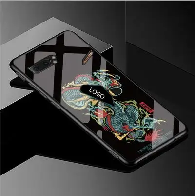 Синий Чехол для Asus ROG Phone2 ZS660KL из закаленного стекла с мультипликационным рисунком из мягкого силикона с узором чехол для ASUS ROG Gaming Phone 2 задняя крышка - Цвет: Синий
