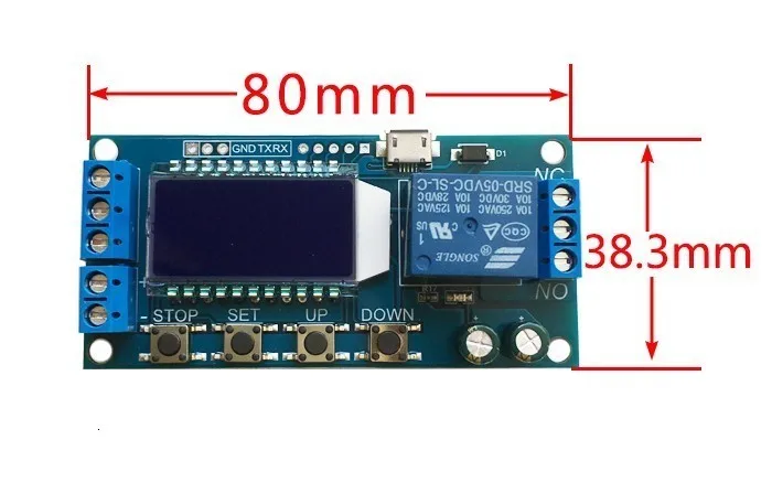 6-30 в Micro USB цифровой ЖК-дисплей реле времени задержки модуль управления таймер переключатель цикл запуска модуль XY-LJ02