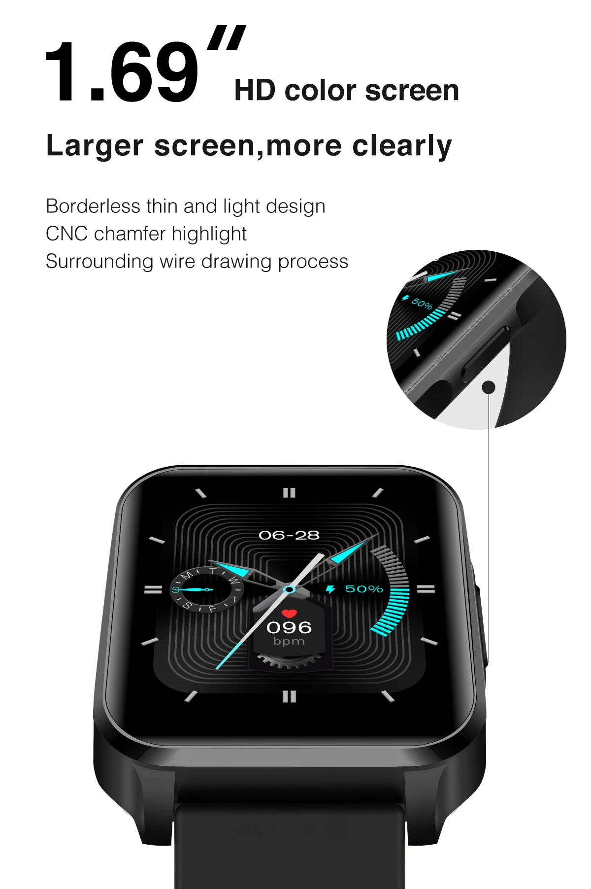 2021 Lenovo S2 Pro Smartwatch 1.69'' HD Screen Waterproof Fitness Heart Rate Monitor Sleep Monitoring Global Version