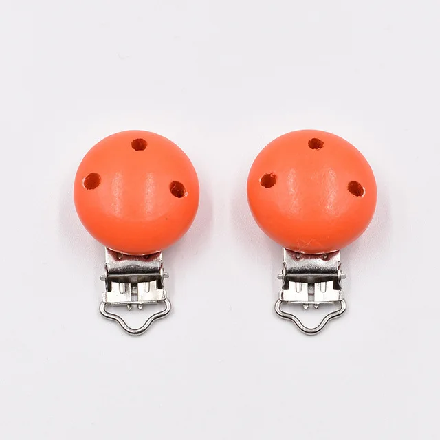 10PCs Baby Teether Clip Pacifier Chain Wood Blanks Pacifier Baby Teething Bracelet Bead Clip Diy Wooden Clips Accessories