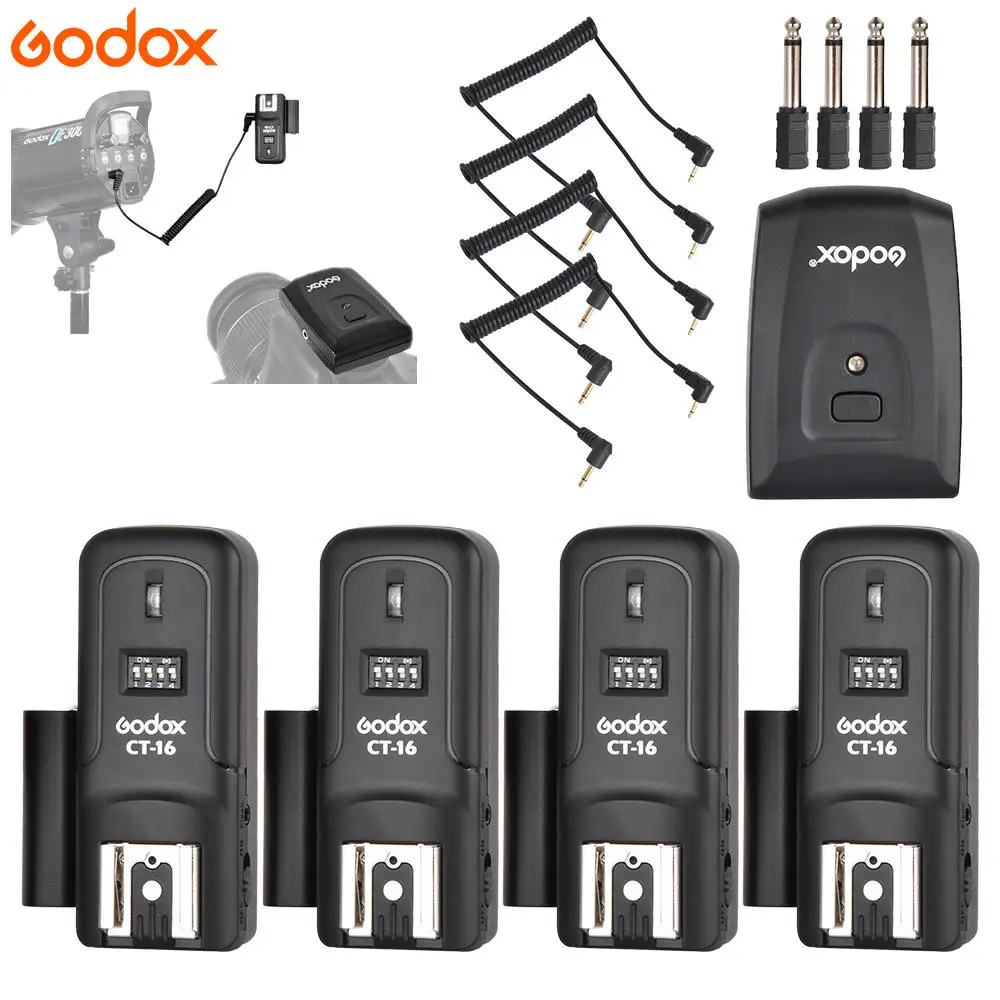 external camera screen Godox CT-16 16 Channels Wireless Radio Flash Trigger Transmitter + Receiver Set for Canon Nikon Pentax Studio Speedlite Flash photography background stand kit Photo Studio Supplies