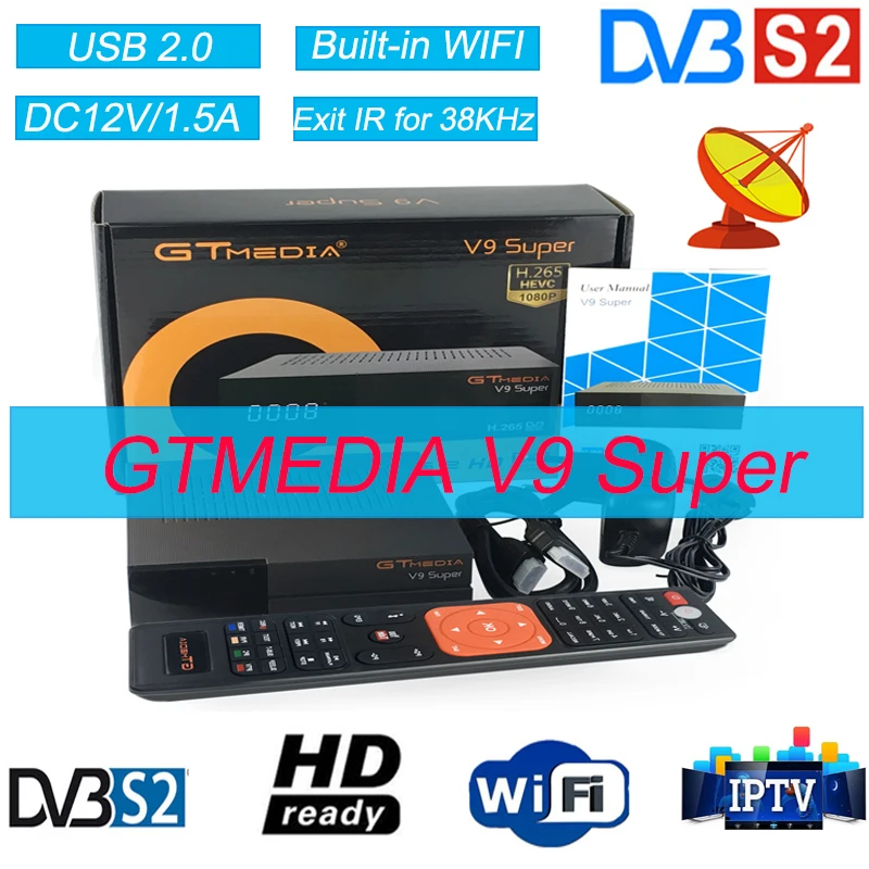 GTMedia V9 Супер Спутниковый ресивер 1 год Cccam Cline Freesat V9 встроенный wifi такой же, как Gtmedia V8 Nova