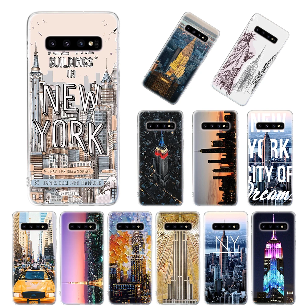 Силиконовый чехол для Samsung Galaxy S20 S10e S8 S9 S10 Plus Note 8 9 10 20 Ultra S7 с Нью Йорком|Бамперы| |