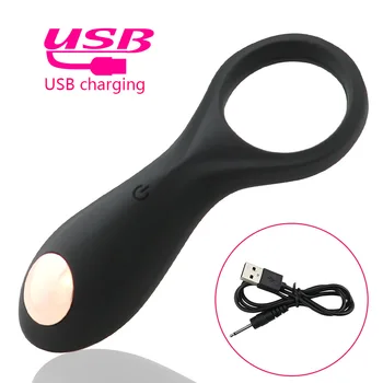 

10 Speed Vibrating Waterproof Rings Rechargeable USB Ring Bands Massager Spiky Sensory Finger Acupressure Rings for Men