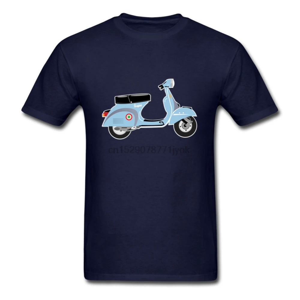 Новый шаблон Винтаж Vespa футболки для мужчин мотоцикл скутер Мягкий хлопок homme Piaggio