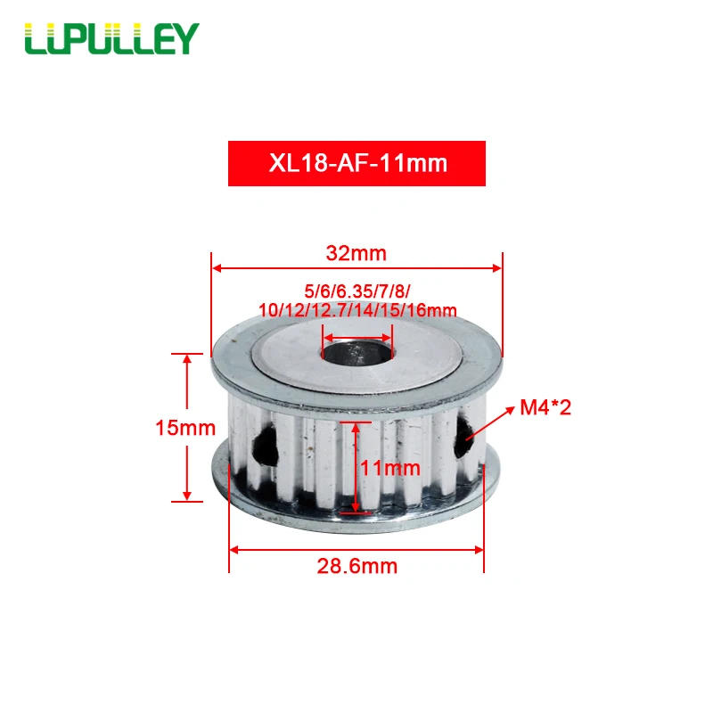 LUPULLEY 1PC 18Teeth XL Timing Synchronous Pulley Teeth Pitch 5.08mm Aluminum Timing Pulley Belt Width 11mm