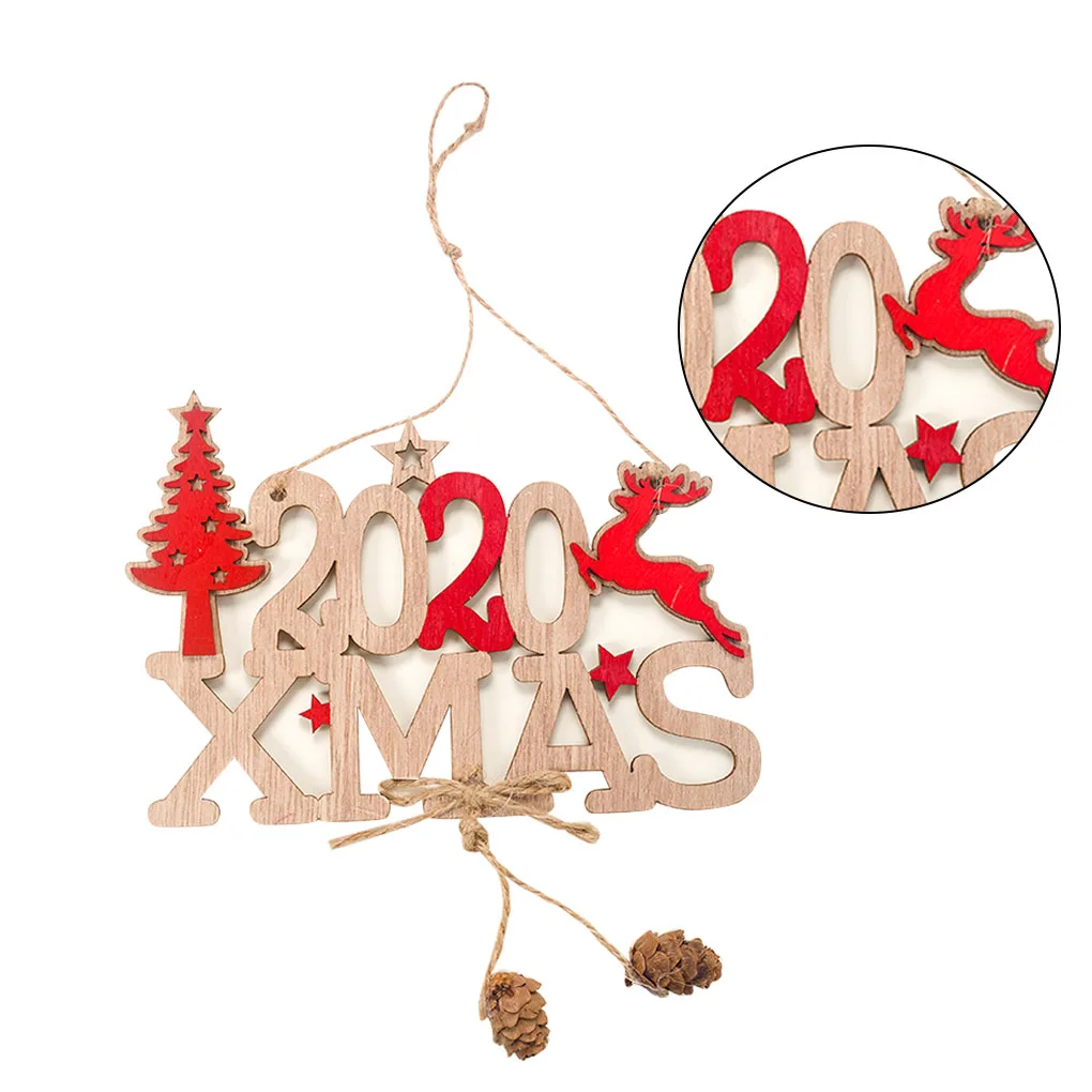 2020 merry christmas wooden plaque xmas letter hollow plaque