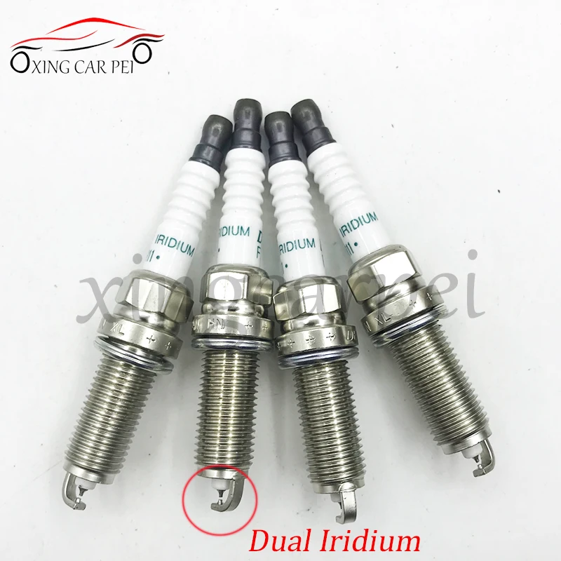 4&times; Dual Iridium Spark Plug FXE20HR11 22401-JD01B Nissan MICRA NOTE QASHQAI SENTRA TIIDA X-TRAIL RENAULT KOLEOS I LAGUNA III spark plug