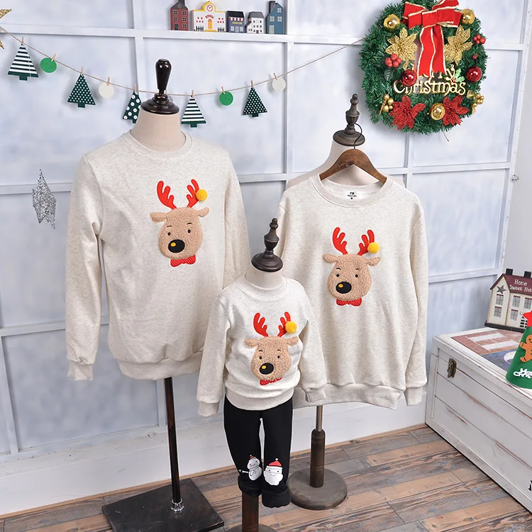 Одинаковые комплекты для семьи; коллекция года; Зимний Рождественский свитер; одежда для детей с Санта-Клаусом; детская футболка; шерстяная Теплая семейная одежда