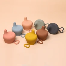 Tazas de silicona para alimentación de bebé, Juego de vasos a la moda de Color sólido, tapa a prueba de derrames, envío directo