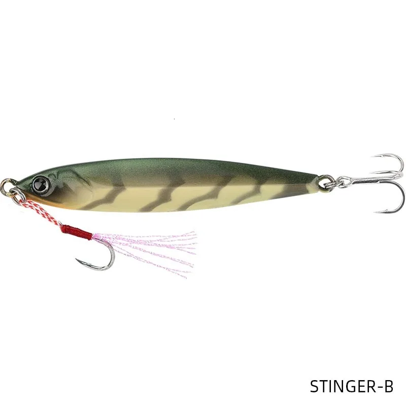TSURINOYA STINGER 20 г/30 г/40 г металлическая жесткая приманка для рыбалки, зимняя приманка с крюком для соленой воды, длинная литая приманка для морского окуня, ледяная приманка - Цвет: STINGER-B
