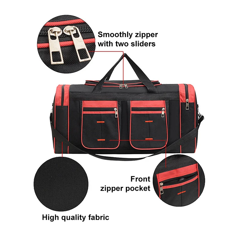 70L Outdoor Travel Bag Multi-Pocket Work Bag Short-Distance Business Trip Camping Duffel Bag Hand Luggage Storage Bag X722D