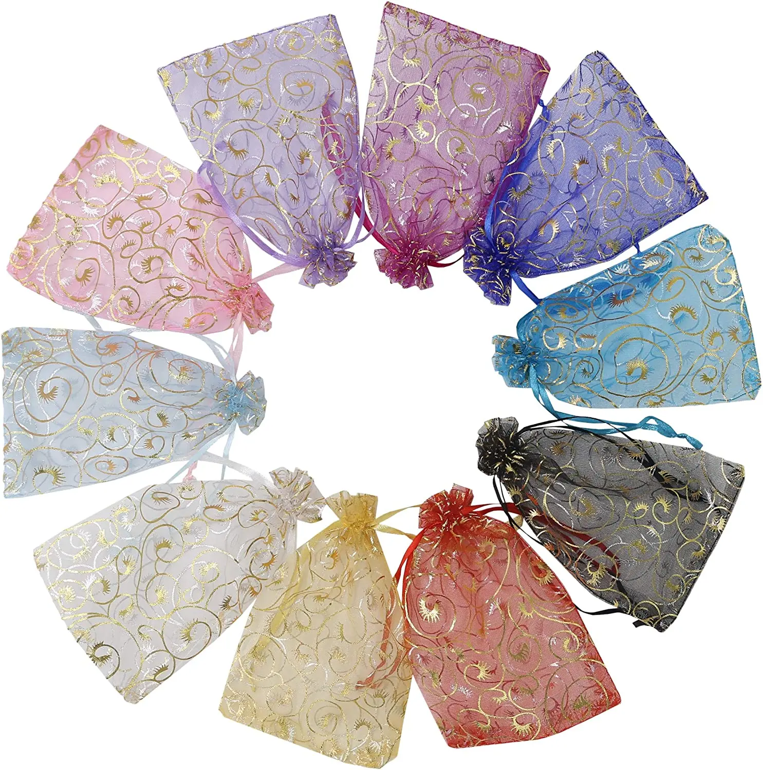 500 Pcs Organza Gift Bags Jewelry Bags Small Mesh Bags Drawstring Sachet  Bags Wedding Favor Bags Bracelet Bags for Packaging Sheer Bags Jewelry