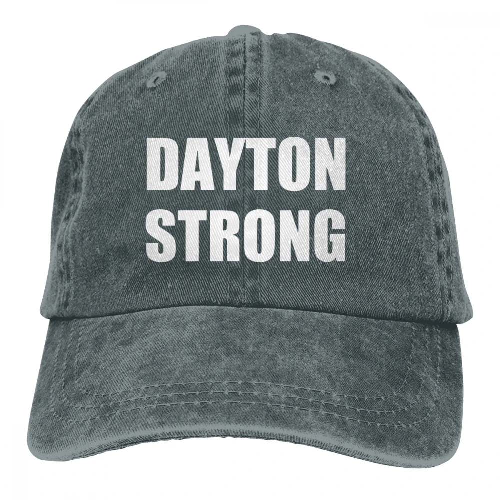 Dayton Strong слово буква Casquette черный унисекс Мужские Женские джинсовые бейсболка с ремешком кепки Регулируемый Гольф папа шляпа