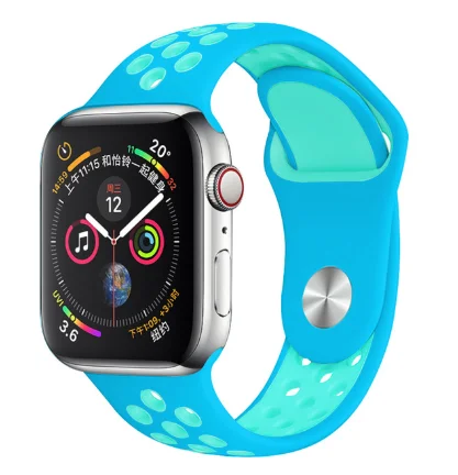 Band for Apple Watch 5 4 3 2 1 42MM 38MM soft Breathable strap Silicone Sports bands for Nike+ Iwatch series 5 4 3 40mm 44mm - Цвет ремешка: 16