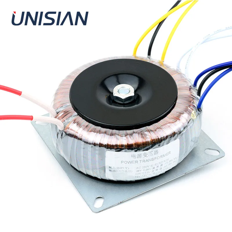 UNISIAN 200W AC220V/110V тороидальных трансформаторов Двойной 28V двойной 12 в источник