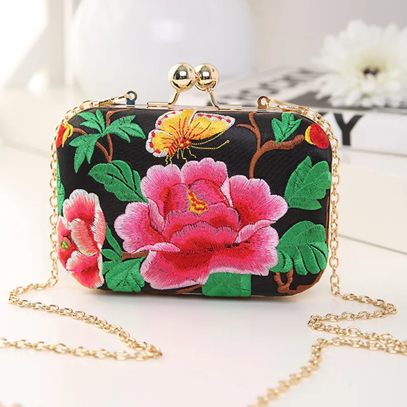 

Cosmetic bag ladies inclined chain bag reception banquet bag single shoulder embroidery handbag