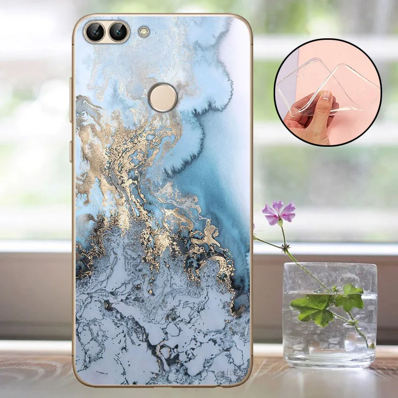 Мягкий чехол из ТПУ для huawei P, умный чехол, силиконовый чехол для бампера huawei P Smart Funda, чехол FIG-LX1 Enjoy 7 S, чехол, окрашенный чехол для телефона - Цвет: DLS