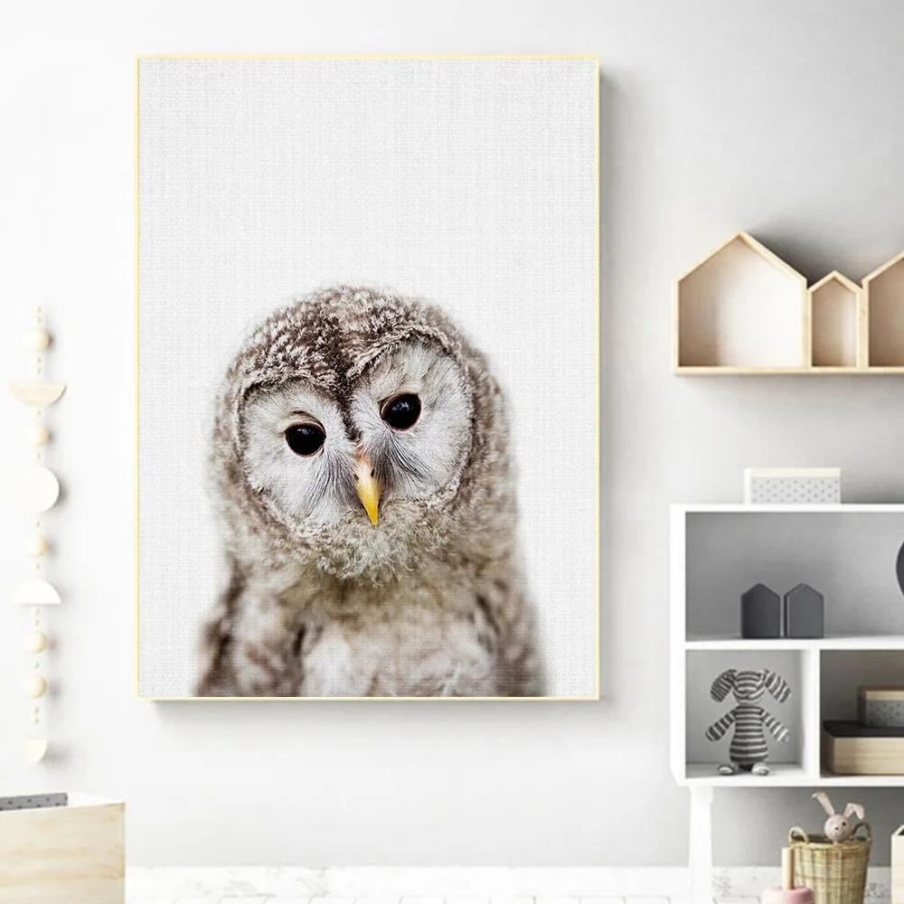 

Owl Rabbit Bear Canvas Painting Cartoon Prints Zoo Animal Print Nursery Art Paintings Nordic Poster Wall Picture Baby Room Decor