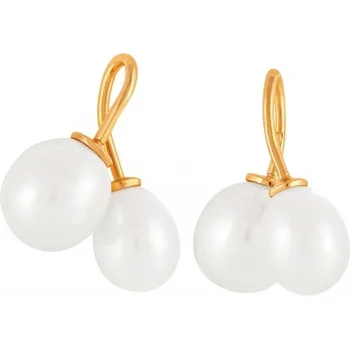 

Примаэксклюзив earrings with 4 pearls in red gold