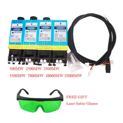 Module Laser à Diode TTL PMW, contrôle mixte 405NM 450NM tête Laser bleu violet avec lunettes pour Machine à graver Laser sur bois de bureau 