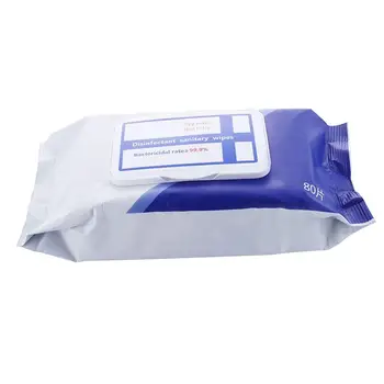 

80 Sheets/Pack Disposable Antibacterial Alcohol Disinfection Wet Wipes Tissue Skin Cleaning Care Tissue Box