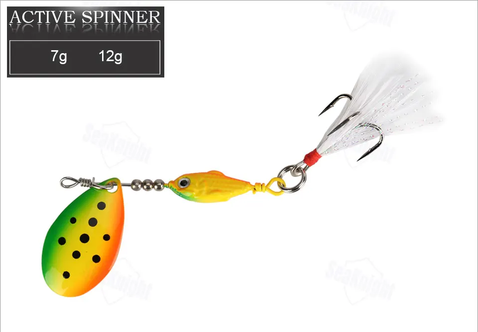 x 7 Lures 13g Mixed Colours Abu Garcia Spoon / Spinner Fishing Lure 